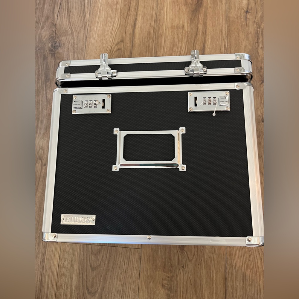 Black and Silver Lock Box with Handle